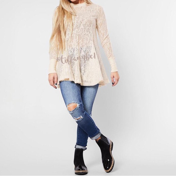 Free People Coffee in the Morning Lace Tunic - Picture 4 of 16